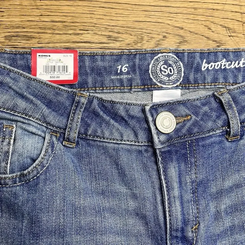 Girls Size 16 Skinny Bootcut Jeans Denim Blue Lot New MSRP $96 Justice Sonoma